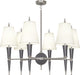 Robert Abbey - A604X - Six Light Chandelier - Jonathan Adler Versailles - Ash Lacquered Paint w/ Polished Nickel