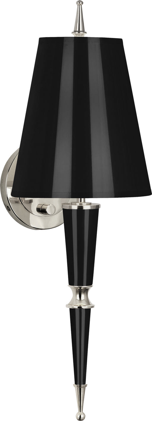 Robert Abbey - B603 - One Light Wall Sconce - Jonathan Adler Versailles - Black Lacquered Paint w/ Polished Nickel