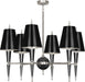 Robert Abbey - B604 - Six Light Chandelier - Jonathan Adler Versailles - Black Lacquered Paint w/ Polished Nickel