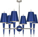 Robert Abbey - C604 - Six Light Chandelier - Jonathan Adler Versailles - Navy Lacquered Paint w/ Polished Nickel
