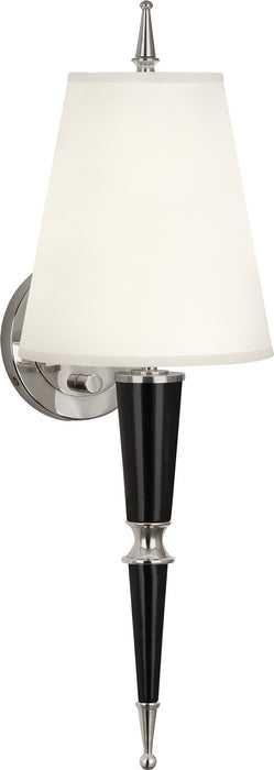 Robert Abbey - B603X - One Light Wall Sconce - Jonathan Adler Versailles - Black Lacquered Paint w/ Polished Nickel