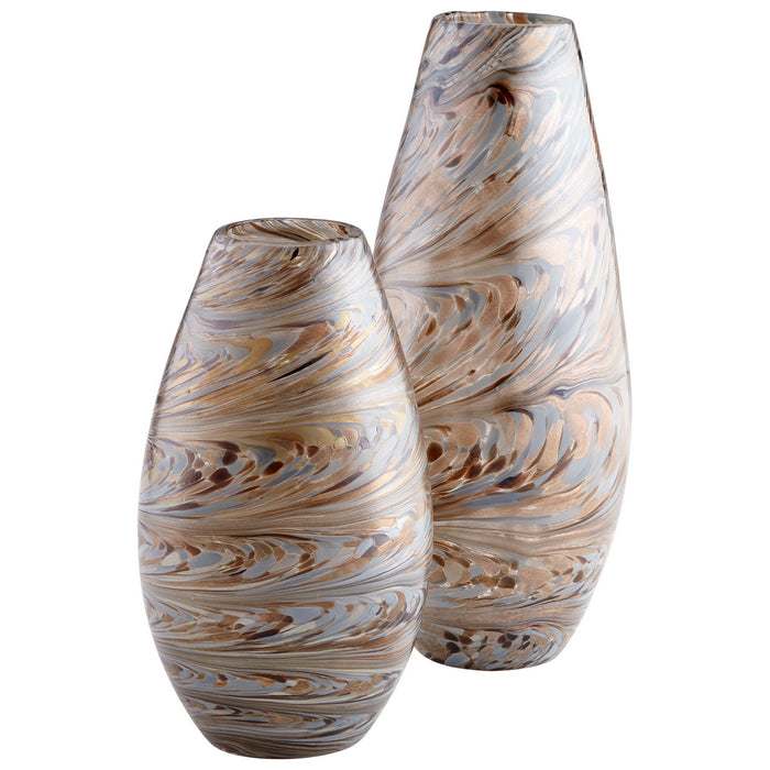 Cyan - 09646 - Vase - Metallic Sand Swirl