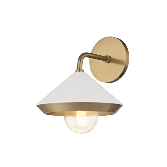 Mitzi - H139101-AGB/WH - One Light Wall Sconce - Marnie - Aged Brass/White