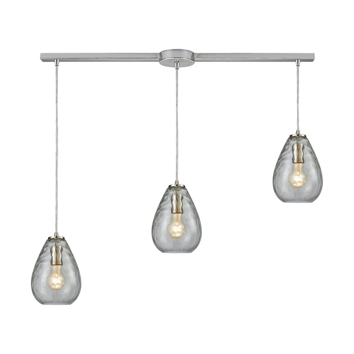 Elk Lighting - 10760/3L - Three Light Pendant - Lagoon - Satin Nickel