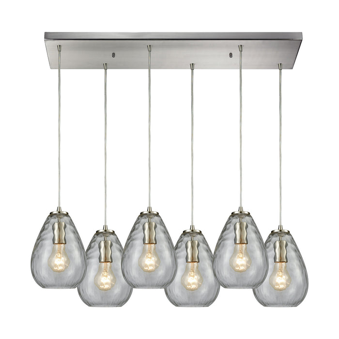 Elk Lighting - 10760/6RC - Six Light Pendant - Lagoon - Satin Nickel