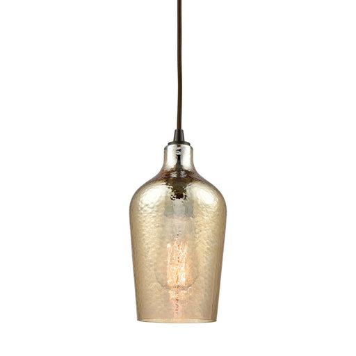 Elk Lighting - 10840/1 - One Light Mini Pendant - Hammered Glass - Oil Rubbed Bronze