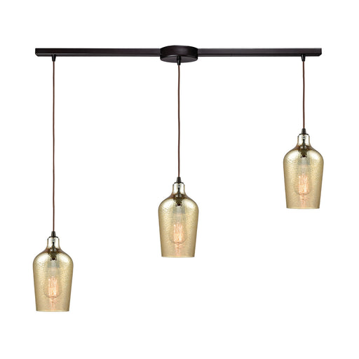 Elk Lighting - 10840/3L - Three Light Pendant - Hammered Glass - Oil Rubbed Bronze