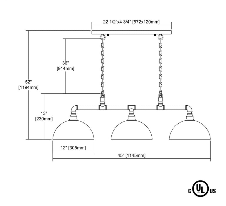 Mulvaney Linear Chandelier-Linear/Island-ELK Home-Lighting Design Store