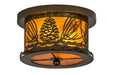 Meyda Tiffany - 173198 - Two Light Flushmount - Mountain Pine - Antique Copper