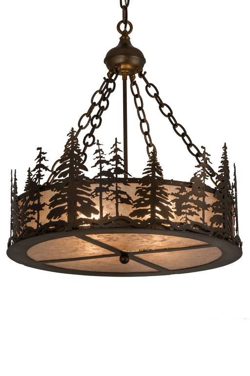 Meyda Tiffany - 182298 - Four Light Inverted Pendant - Tall Pines - Antique Copper
