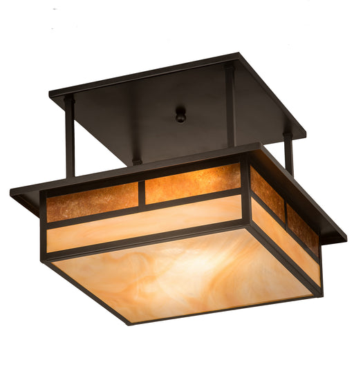 Meyda Tiffany - 194862 - Two Light Flushmount - Hyde Park - Craftsman Brown