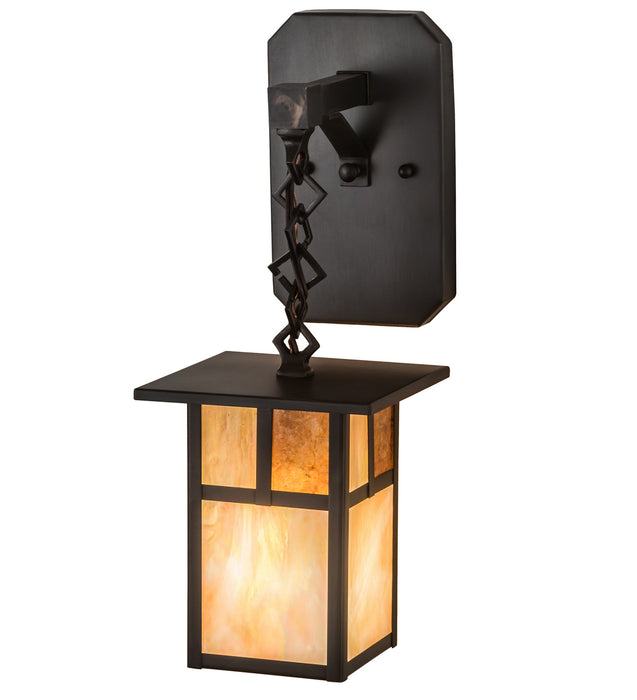 Meyda Tiffany - 194872 - One Light Wall Sconce - Hyde Park - Craftsman Brown