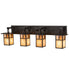 Meyda Tiffany - 194873 - Four Light Vanity - Hyde Park - Craftsman Brown