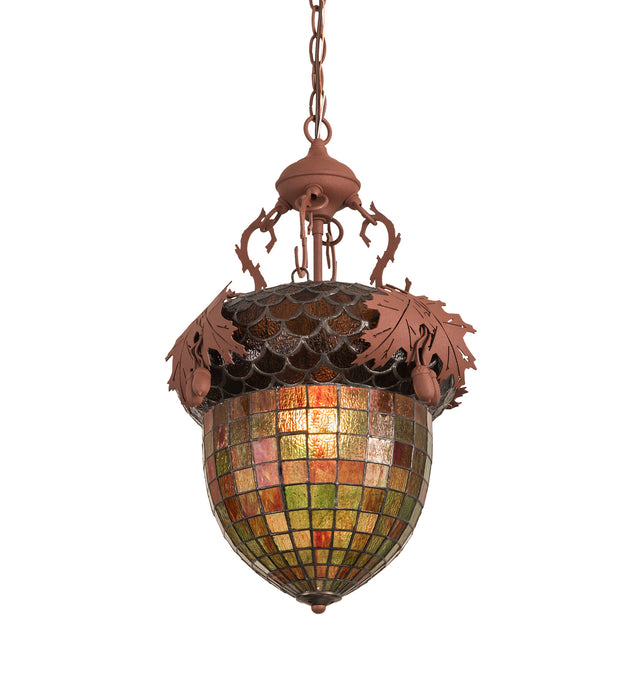 Meyda Tiffany - 190219 - One Light Pendant - Oak Leaf & Acorn - Rust