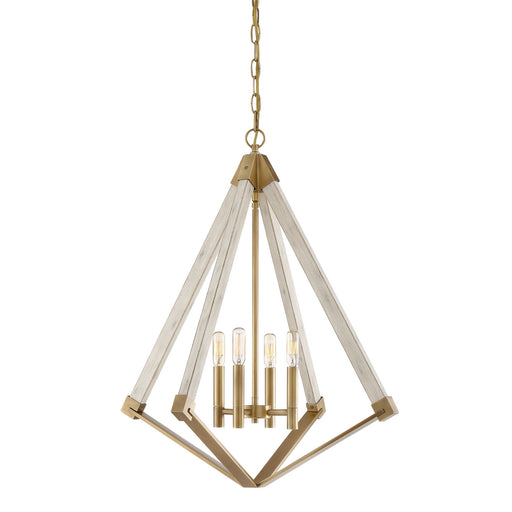 Quoizel - VP5204WS - Four Light Foyer Pendant - Viewpoint - Weathered Brass