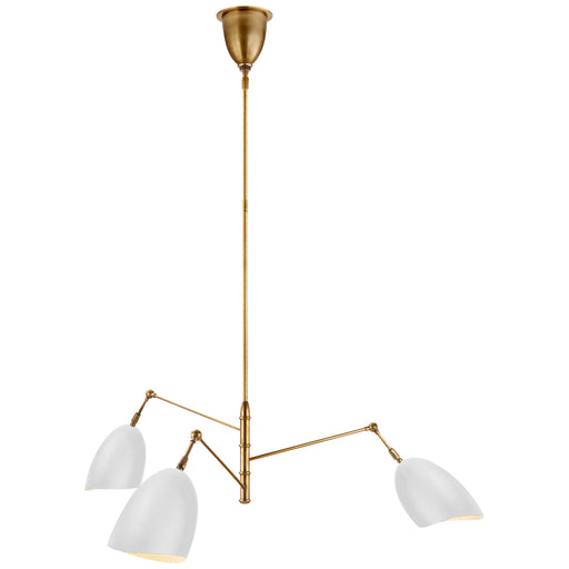 Visual Comfort - ARN 5008HAB-WHT - Three Light Chandelier - Sommerard - Hand-Rubbed Antique Brass and White