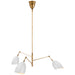 Visual Comfort - ARN 5008HAB-WHT - Three Light Chandelier - Sommerard - Hand-Rubbed Antique Brass and White