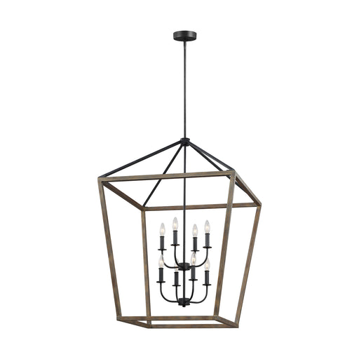 Generation Lighting - F3194/8WOW/AF - Eight Light Chandelier - Gannet - Weathered Oak Wood / Antique Forged Iron