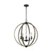 Generation Lighting - OLF3294/5WOW/AF - Five Light Outdoor Chandelier - Allier - Weathered Oak Wood / Antique Forged Iron