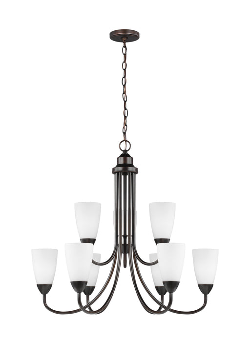 Generation Lighting - 3120209-710 - Nine Light Chandelier - Seville - Burnt Sienna