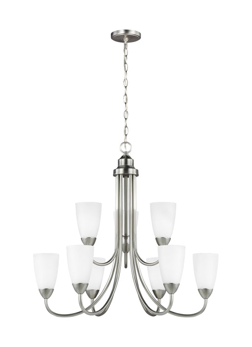 Generation Lighting - 3120209-962 - Nine Light Chandelier - Seville - Brushed Nickel