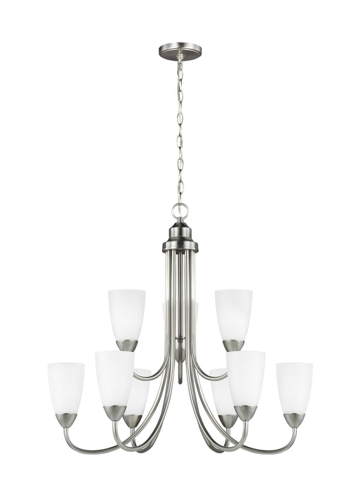 Generation Lighting - 3120209-962 - Nine Light Chandelier - Seville - Brushed Nickel