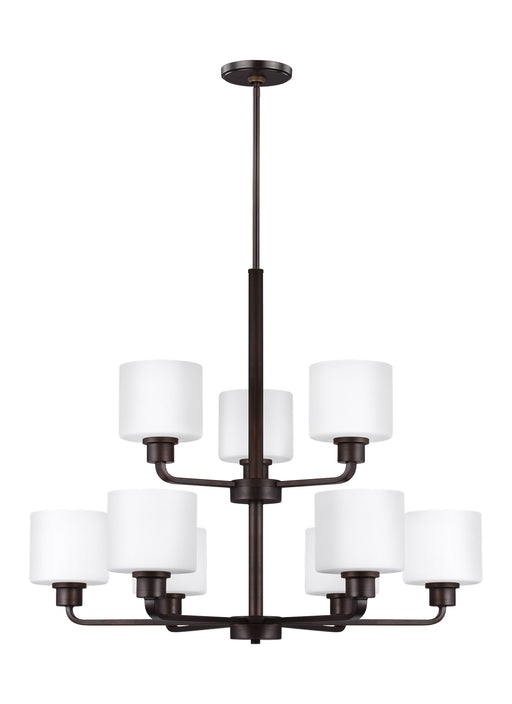 Generation Lighting - 3128809-710 - Nine Light Chandelier - Canfield - Burnt Sienna