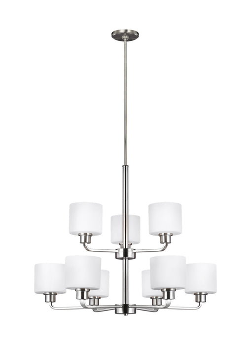 Generation Lighting - 3128809-962 - Nine Light Chandelier - Canfield - Brushed Nickel