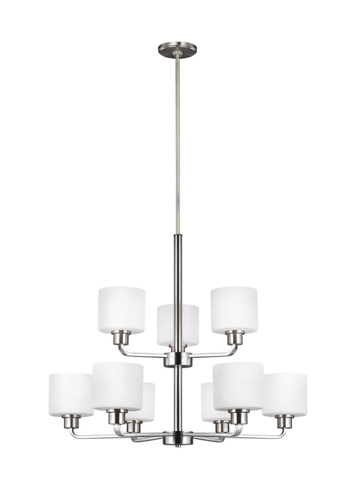 Generation Lighting - 3128809-962 - Nine Light Chandelier - Canfield - Brushed Nickel