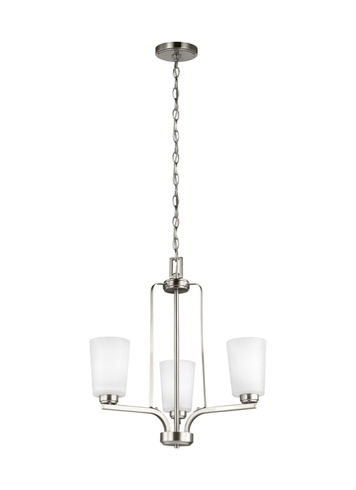 Generation Lighting - 3128903-962 - Three Light Chandelier - Franport - Brushed Nickel