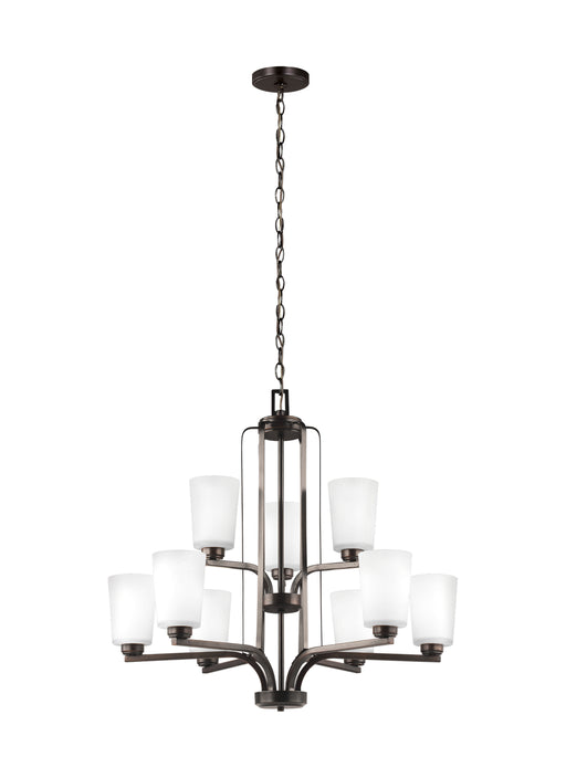 Generation Lighting - 3128909-710 - Nine Light Chandelier - Franport - Burnt Sienna