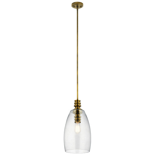 Kichler - 43090NBR - One Light Pendant - Lakum - Natural Brass