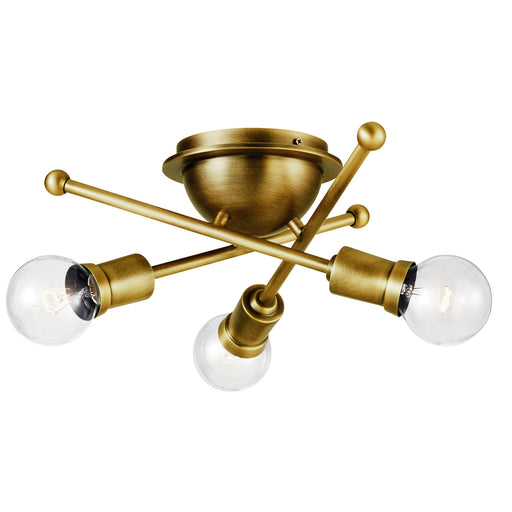 Kichler - 43196NBR - Three Light Flush Mount - Armstrong - Natural Brass