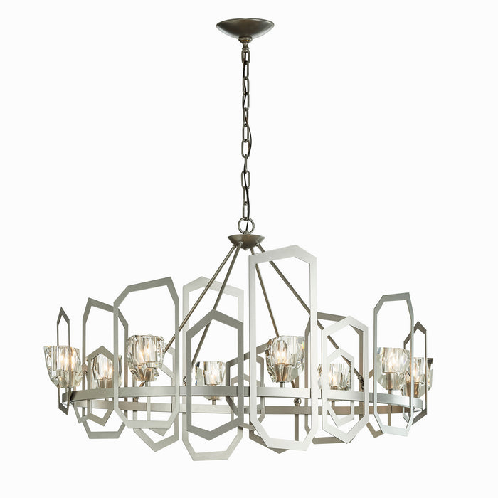 Hubbardton Forge - 105020-SKT-82-CR - Eight Light Chandelier - Gatsby - Vintage Platinum