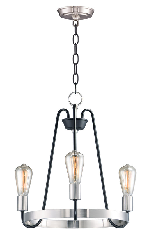 Maxim - 11733BKSN - Three Light Chandelier - Haven - Black / Satin Nickel