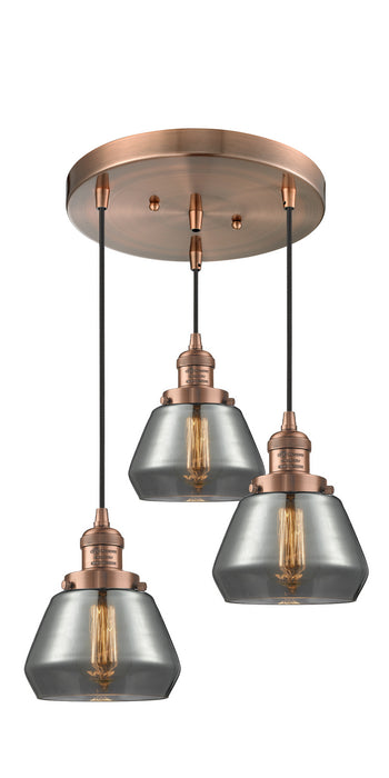 Innovations - 211/3-AC-G173 - Three Light Pendant - Franklin Restoration - Antique Copper