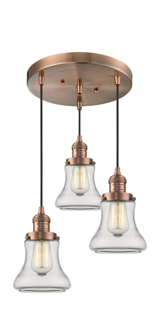 Innovations - 211/3-AC-G192 - Three Light Pendant - Franklin Restoration - Antique Copper