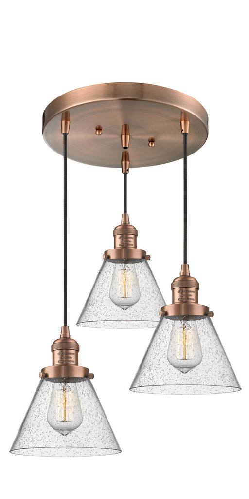 Innovations - 211/3-AC-G44 - Three Light Pendant - Franklin Restoration - Antique Copper