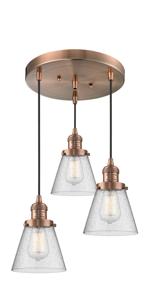 Innovations - 211/3-AC-G64 - Three Light Pendant - Franklin Restoration - Antique Copper