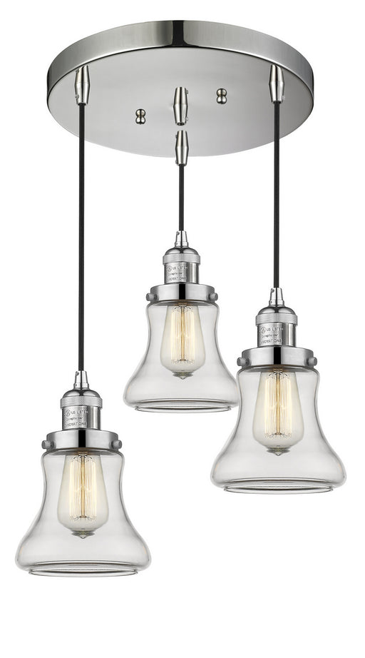 Innovations - 211/3-PN-G192 - Three Light Pendant - Franklin Restoration - Polished Nickel