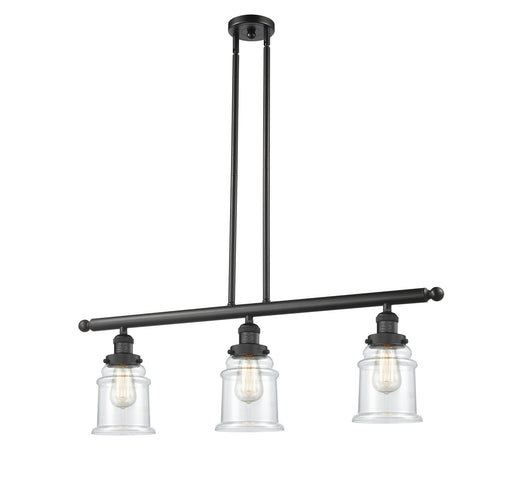 Franklin Restoration Three Light Island Pendant Matte Black