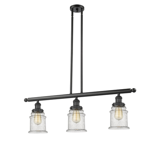 Franklin Restoration Three Light Island Pendant Matte Black
