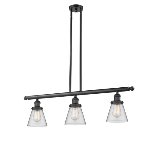 Franklin Restoration Three Light Island Pendant Matte Black