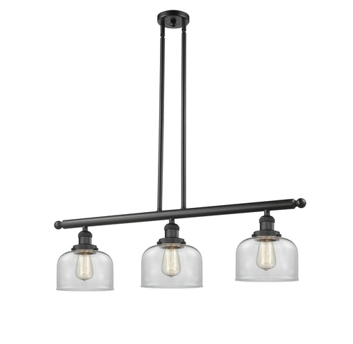 Franklin Restoration Three Light Island Pendant Matte Black