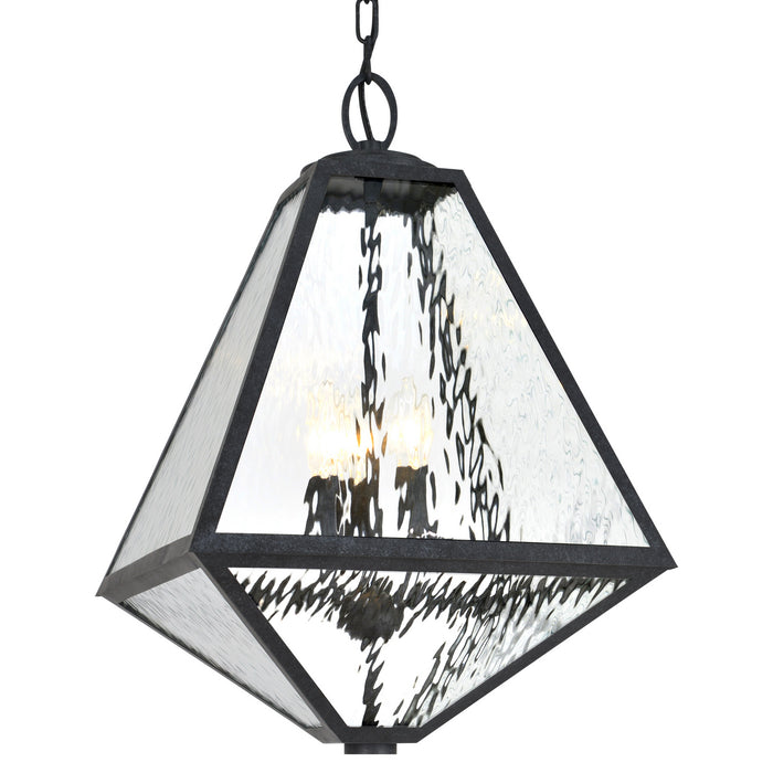 Crystorama - GLA-9705-WT-BC - Three Light Outdoor Chandelier - Glacier - Black Charcoal