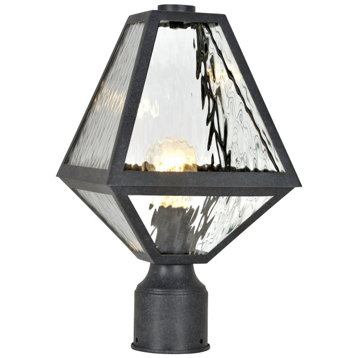 Crystorama - GLA-9707-WT-BC - One Light Outdoor Lantern Post - Glacier - Black Charcoal