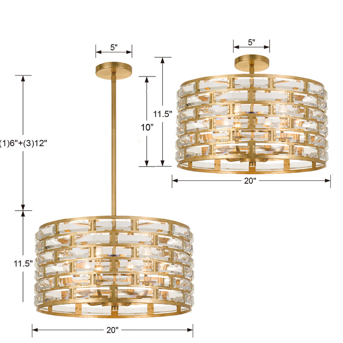 Meridian Chandelier-Mid. Chandeliers-Crystorama-Lighting Design Store