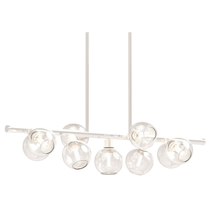 DVI Lighting - DVP20805SN+CH-CL - Nine Light Linear Pendant - Ocean Drive - Satin Nickel and Chrome with Clear Glass