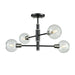 DVI Lighting - DVP20812SN+GR-CL - Four Light Semi-Flush Mount - Ocean Drive - Satin Nickel and Graphite with Clear Glass