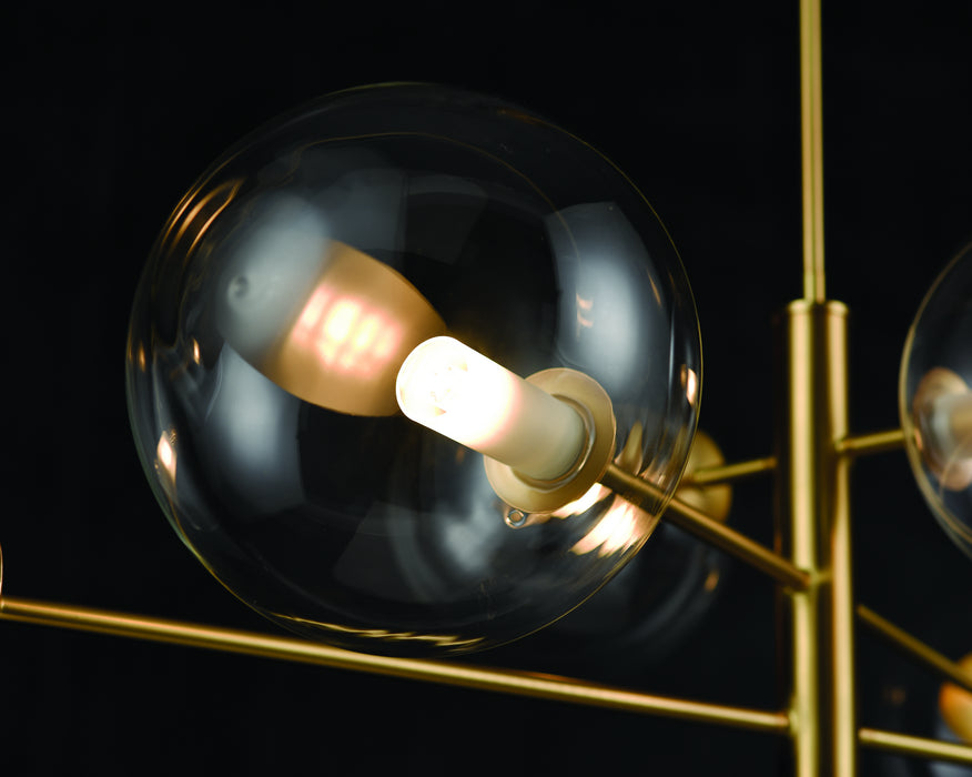 DVI Lighting - DVP27002VBR-CL - Six Light Linear Pendant - Courcelette - Venetian Brass with Clear Glass